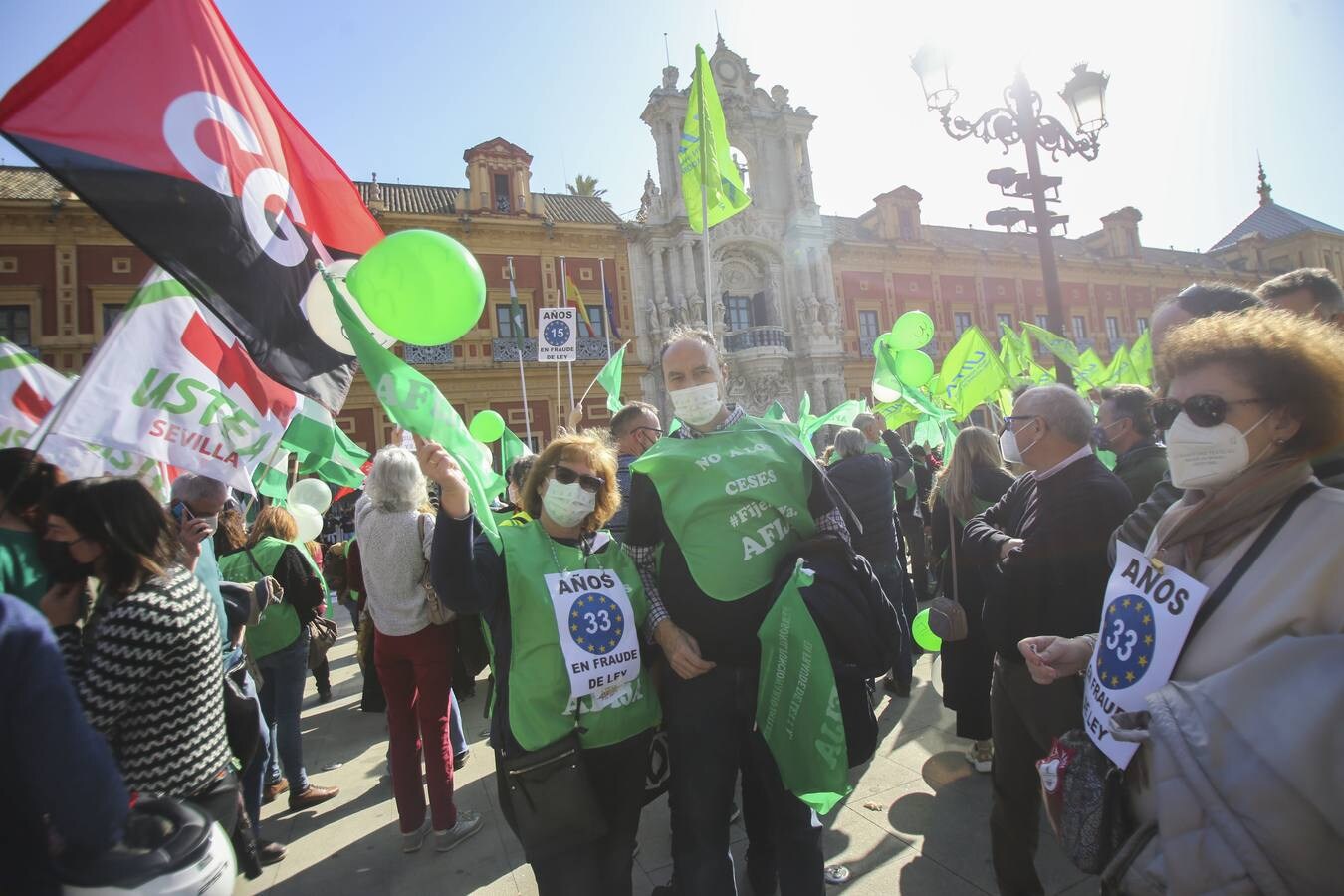 Los interinos exigen a la Junta de Andalucía que haga fijos a 60.000 trabajadores «en fraude de ley»